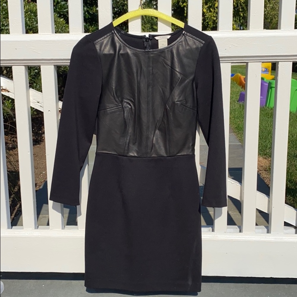 Club Monaco Leather Black Dress